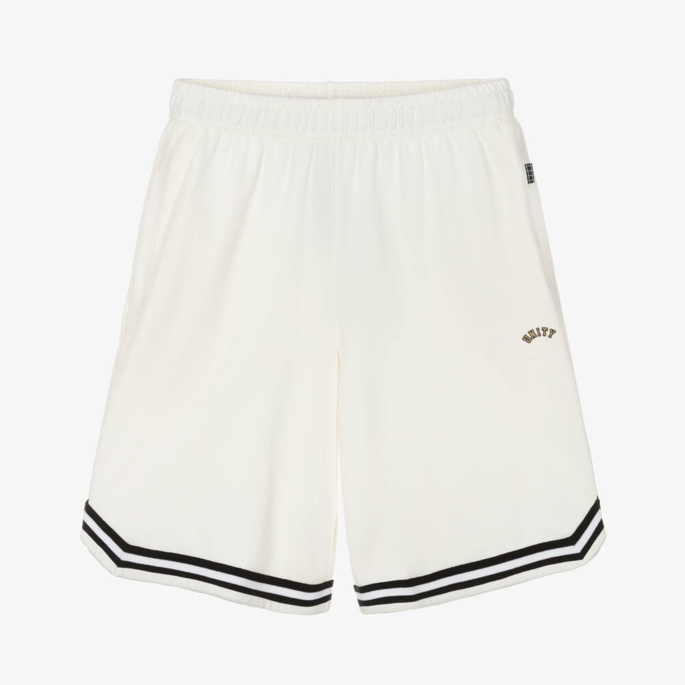 Molo-Шорты белые из органического хлопка с черными полосками для мальчиков | Childrensalon
