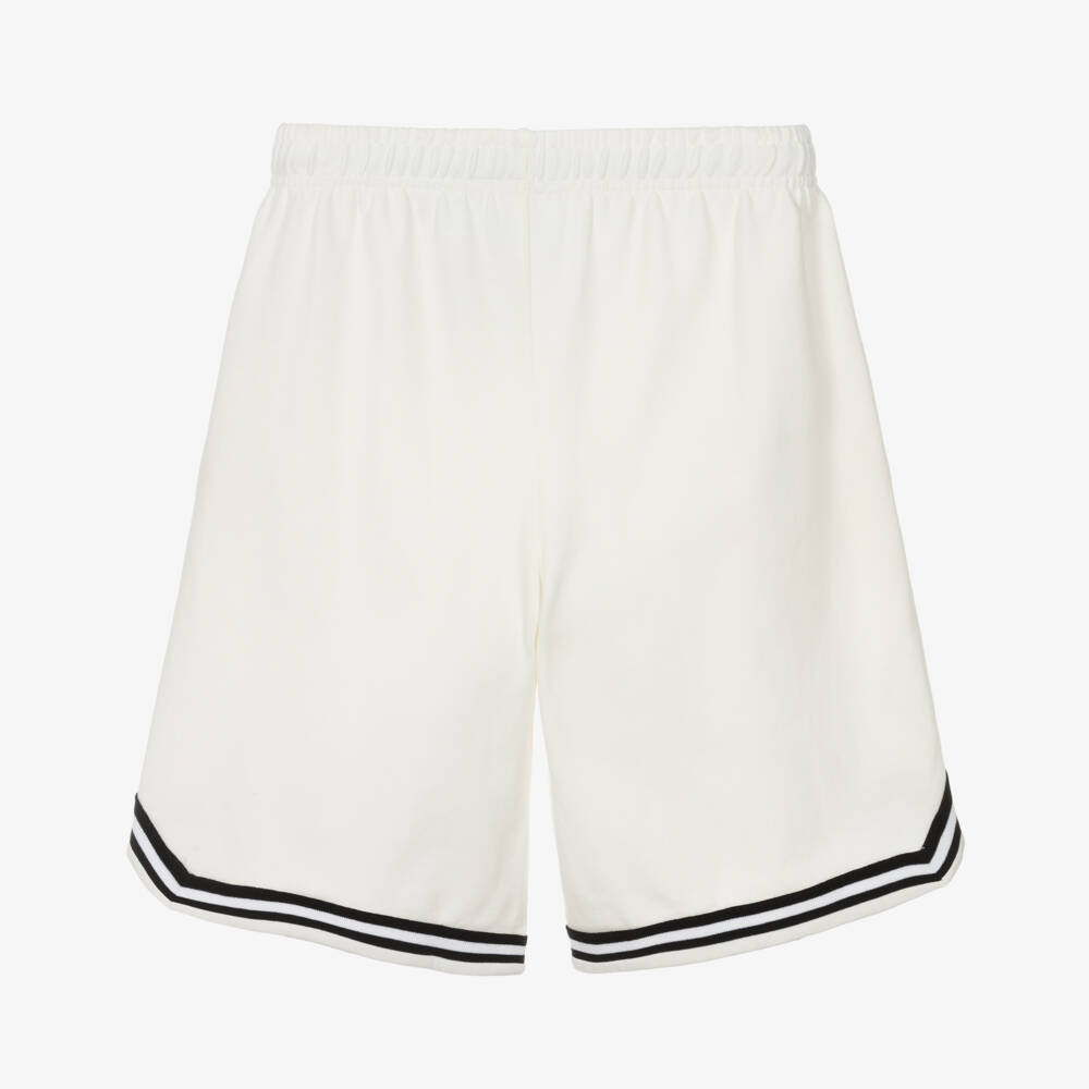 Molo-Шорты белые из органического хлопка с черными полосками для мальчиков | Childrensalon