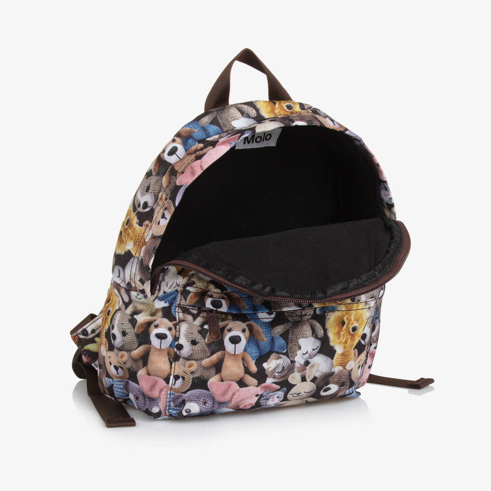 Molo-Brown Crocheted Animal Print Backpack (30cm) | Childrensalon
