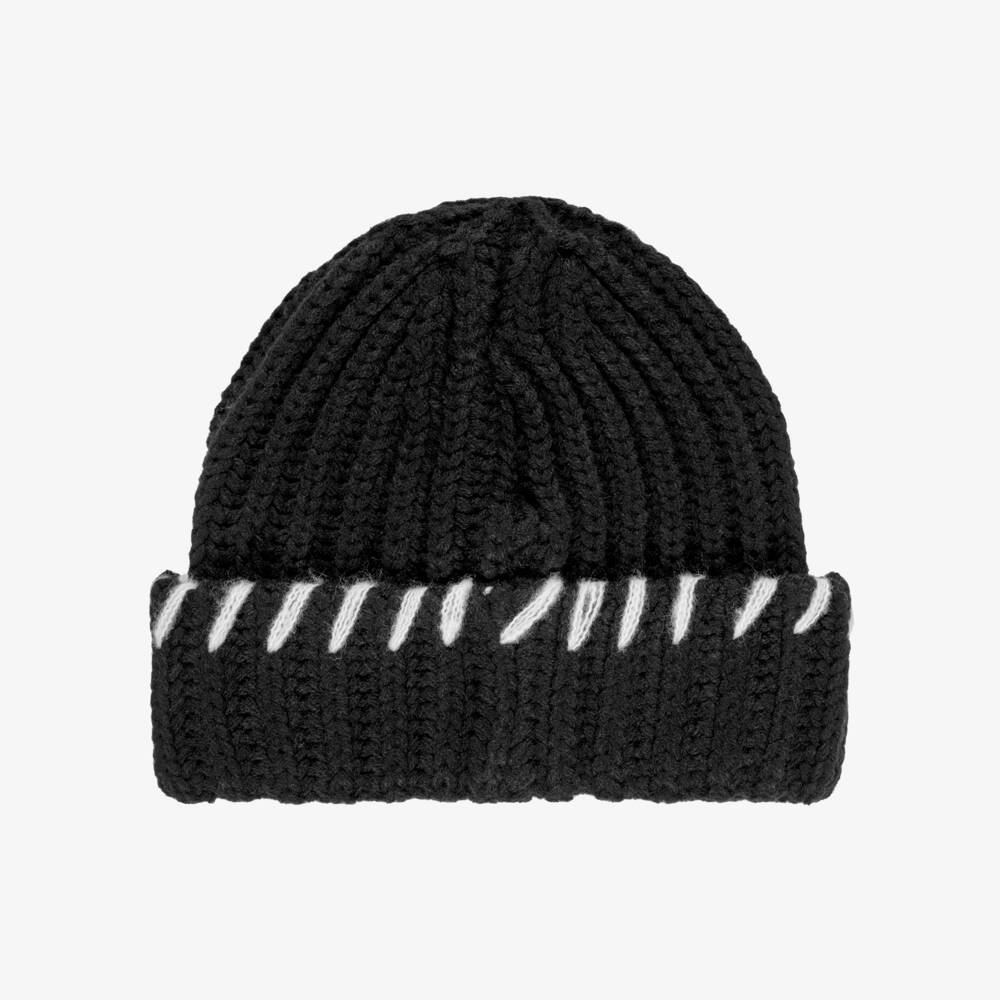 Molo-Chunky Knit Beanie Hat in Black | Childrensalon