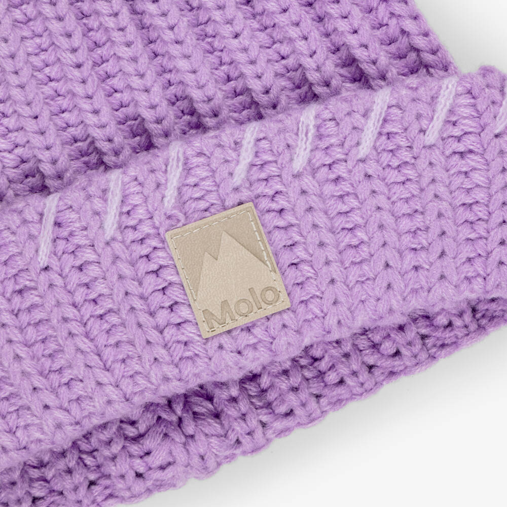 Molo-Chunky Knit Beanie Hat in Violet Purple | Childrensalon