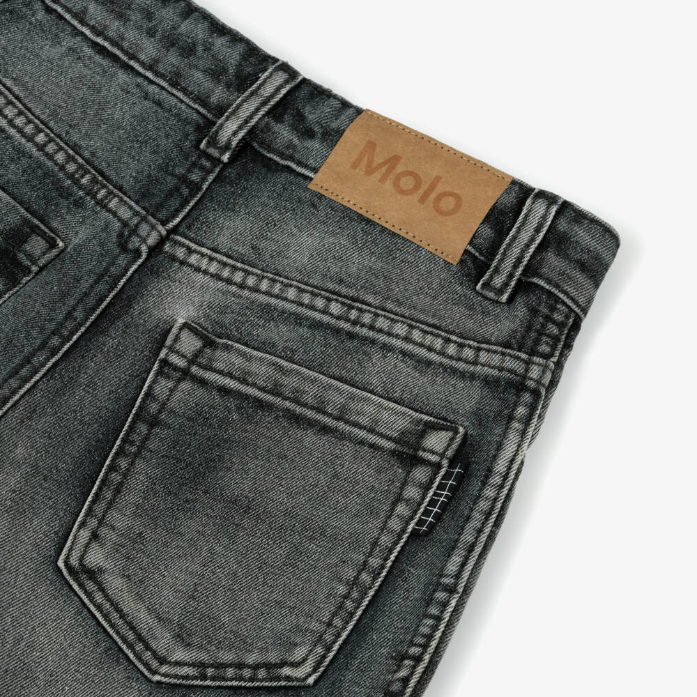 Molo-Dark Grey Washed Denim Relaxed Fit Jeans | Childrensalon