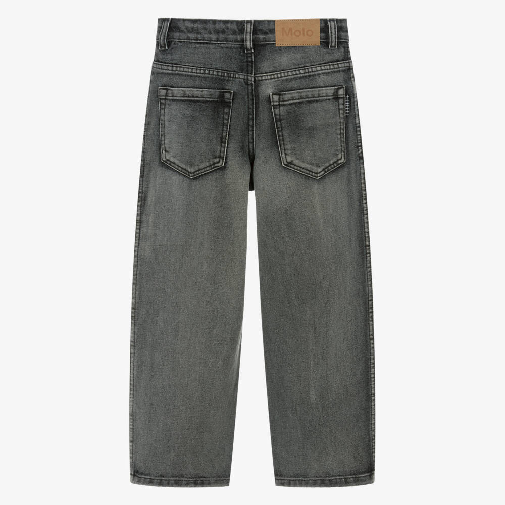 Molo-Dark Grey Washed Denim Relaxed Fit Jeans | Childrensalon
