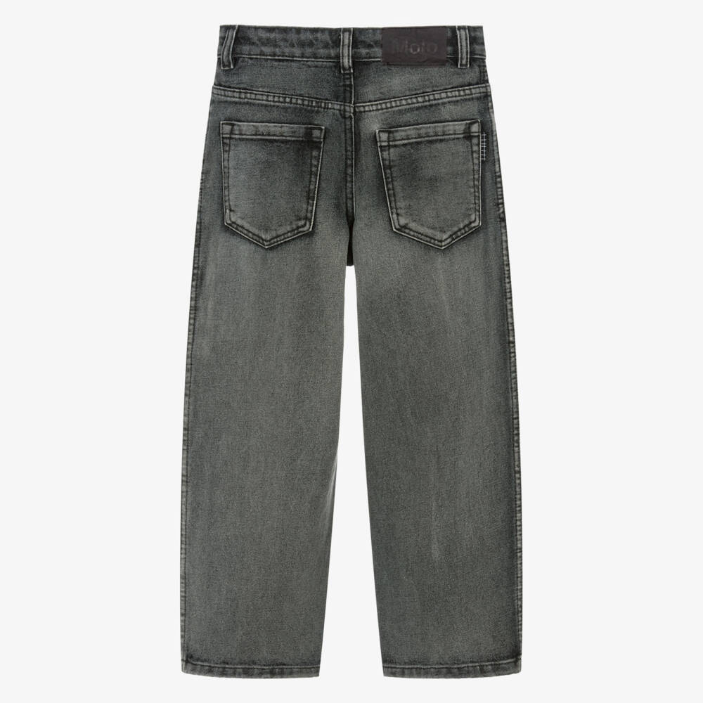 Molo-Dark Grey Washed Denim Relaxed Fit Jeans | Childrensalon