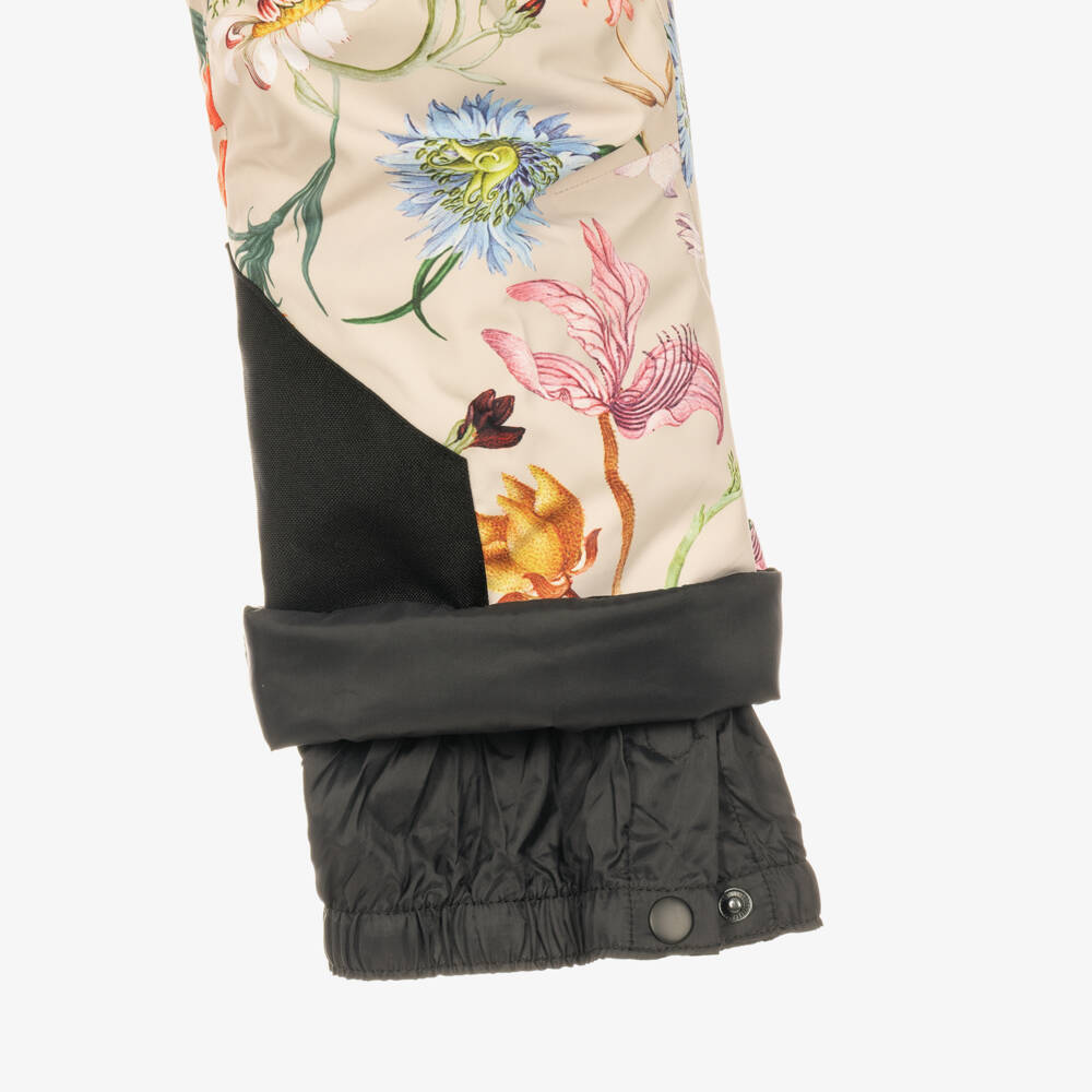 Molo-Girls Beige Wildflower Print Ski Trousers | Childrensalon