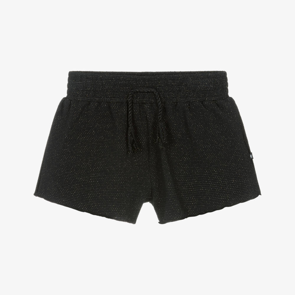 Molo-Girls Black Glitter Swim Shorts (UPF50+) | Childrensalon