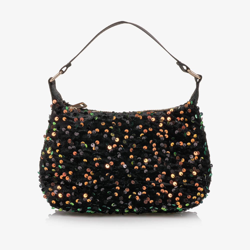Molo-Girls Black Sequinned Handbag (23cm) | Childrensalon