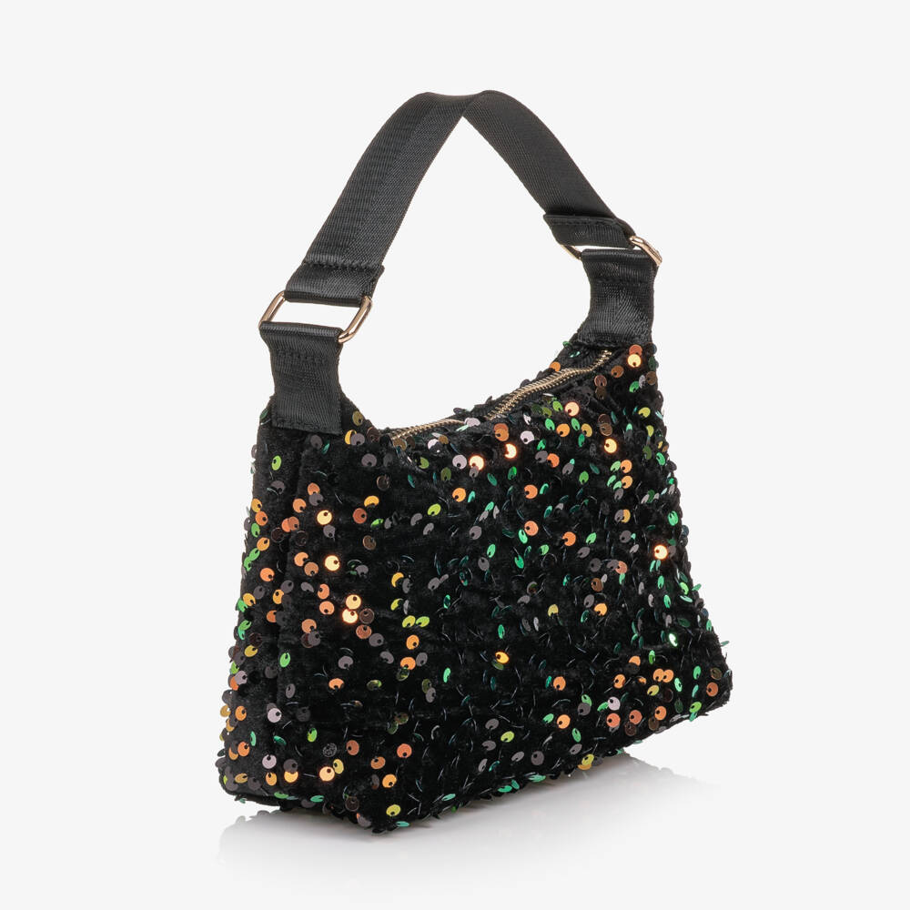 Molo-Girls Black Sequinned Handbag (23cm) | Childrensalon