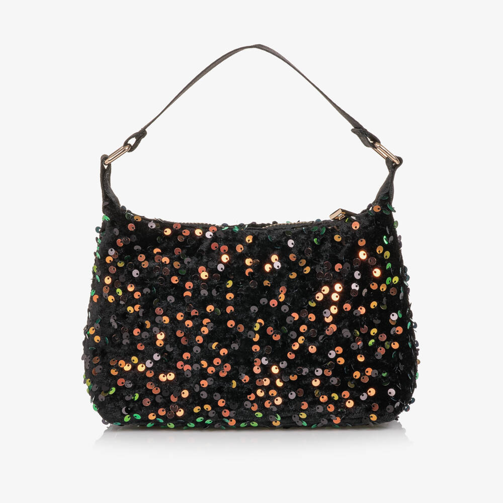 Molo-Girls Black Sequinned Handbag (23cm) | Childrensalon