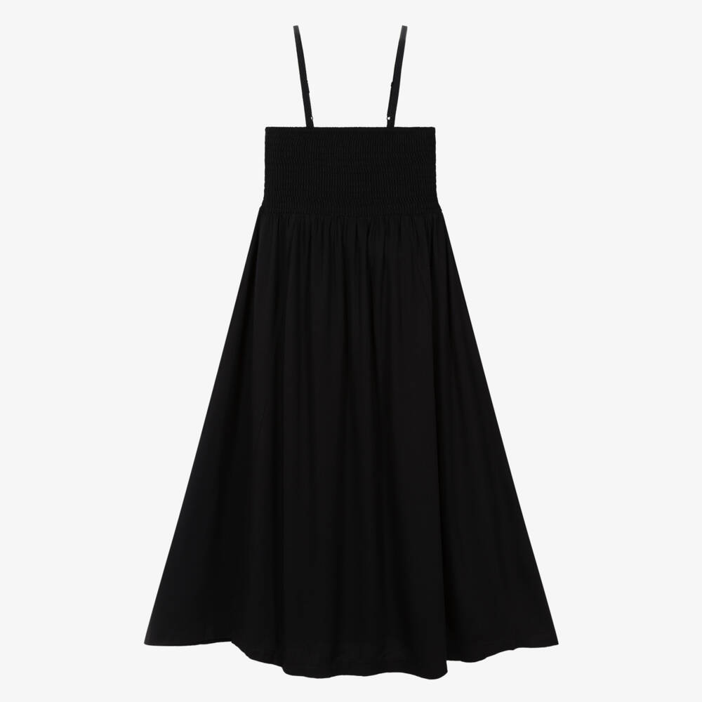Molo-Girls Black Shirred Dress | Childrensalon