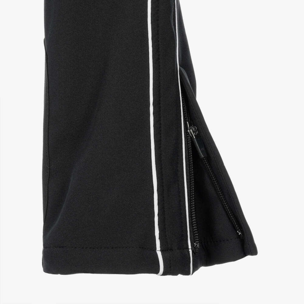 Molo-Girls Black Ski Trousers with White Trim | Childrensalon