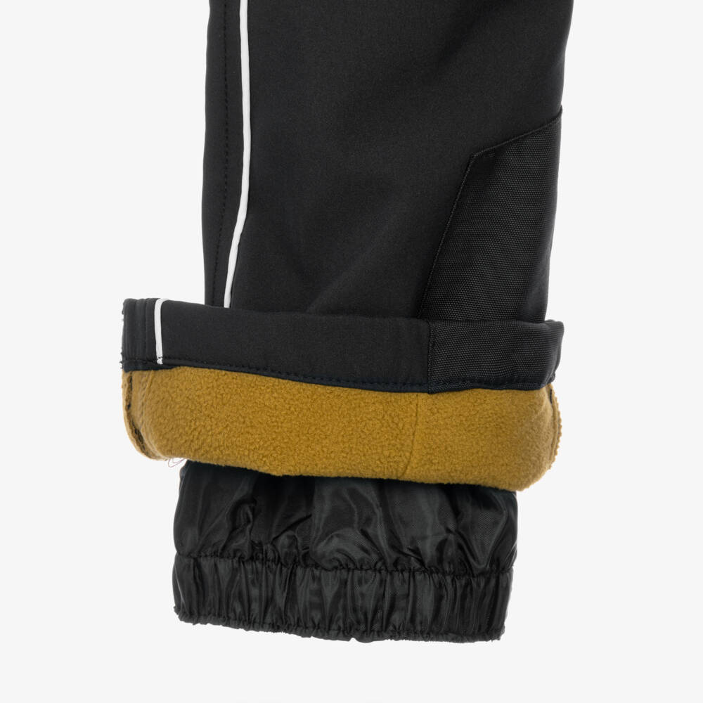 Molo-Girls Black Ski Trousers with White Trim | Childrensalon