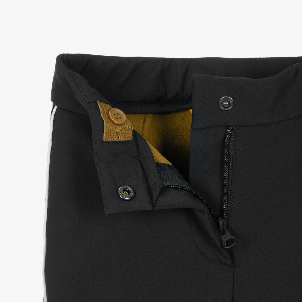 Molo-Girls Black Ski Trousers with White Trim | Childrensalon
