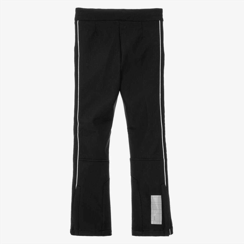 Molo-Girls Black Ski Trousers with White Trim | Childrensalon