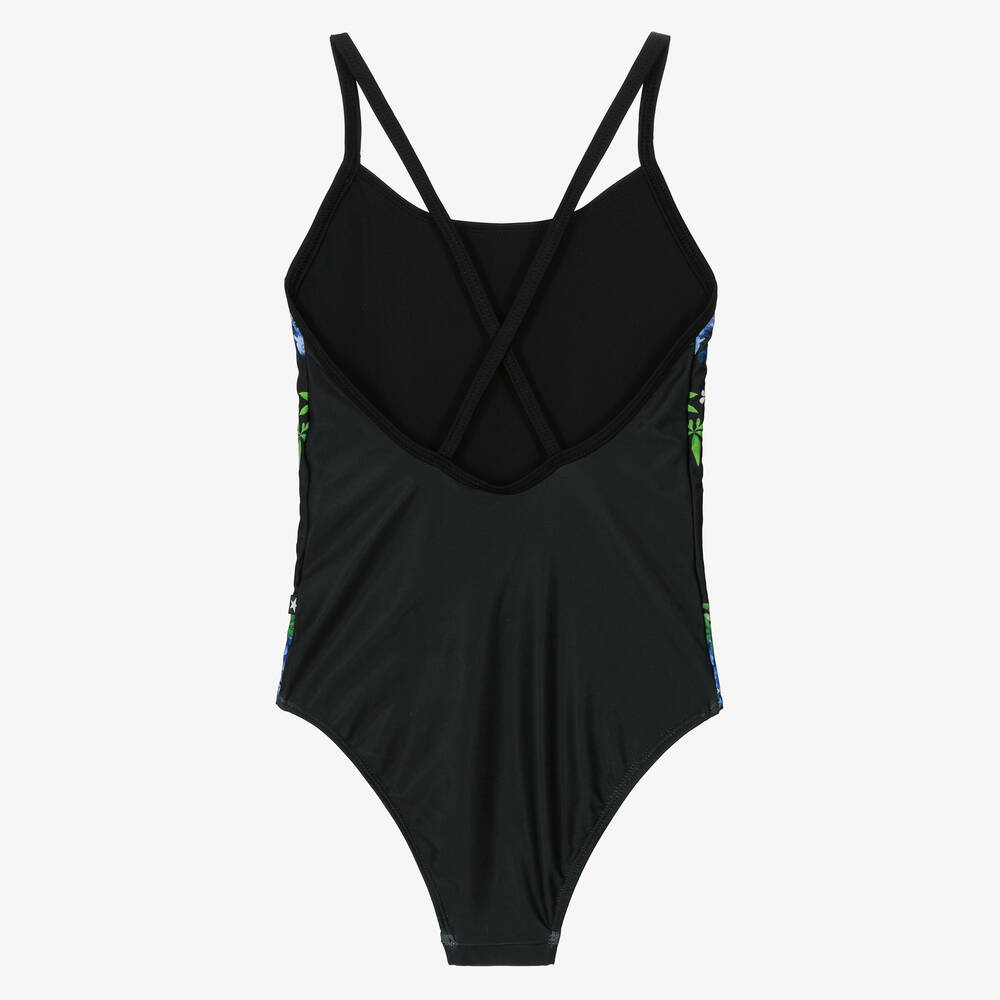 Molo-مايوه سباحة بطبعة استوائية لون أسود للبنات (+UPF50) | Childrensalon