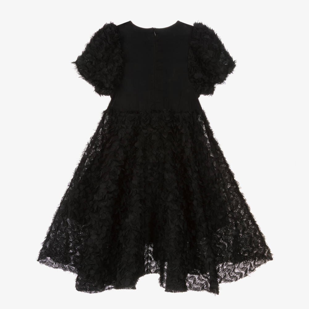 Molo-Girls Black Tulle Petal Dress | Childrensalon