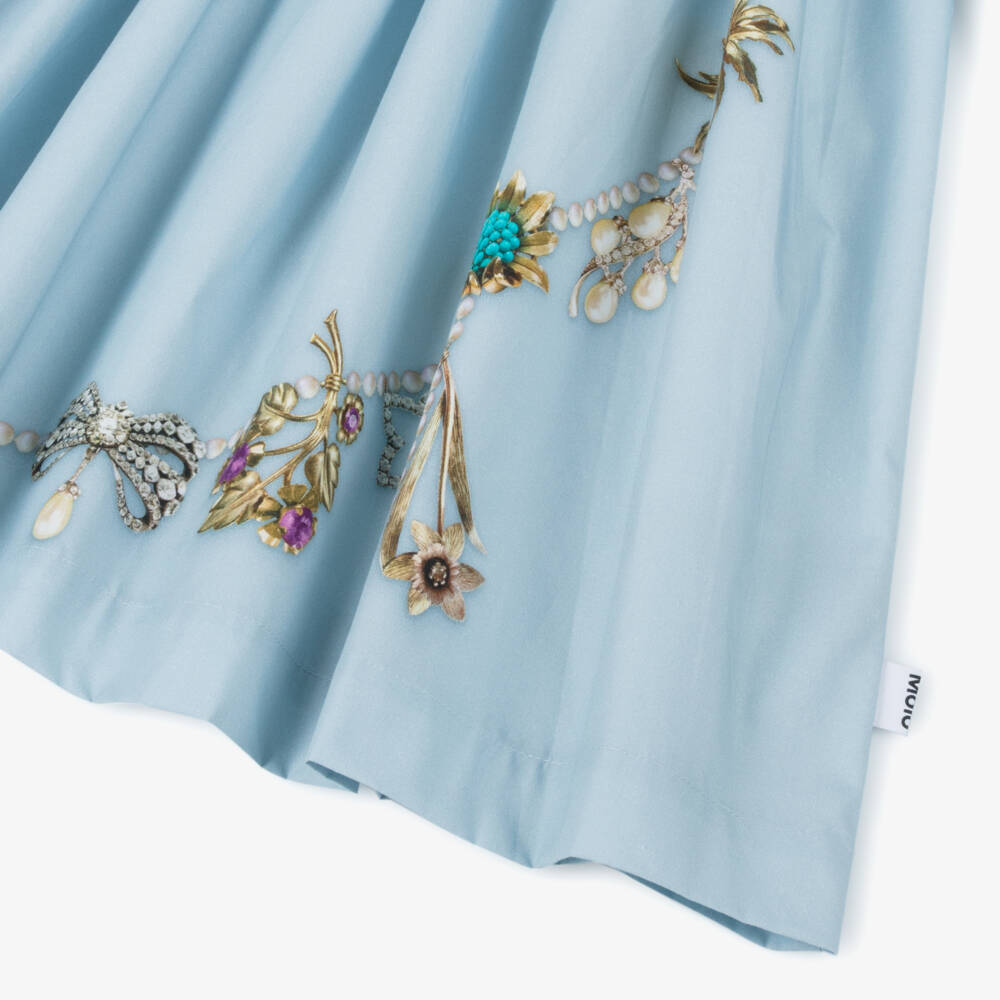 Molo-فستان مزين بخرز قطن لون أزرق للبنات  | Childrensalon