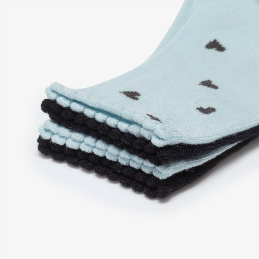 Molo-جوارب قطن لون أزرق وأسود للبنات (عدد 2) | Childrensalon