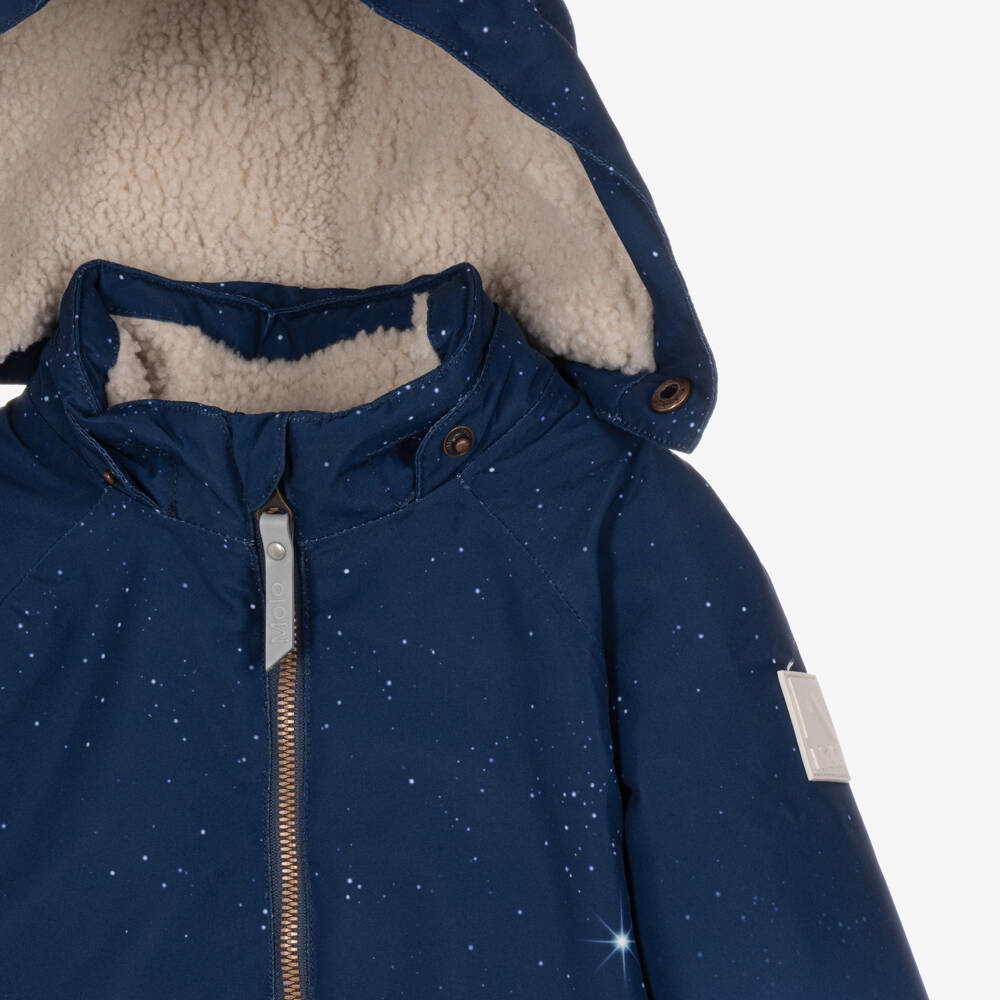 Molo-Girls Blue Forest Animal Polar Snowsuit | Childrensalon
