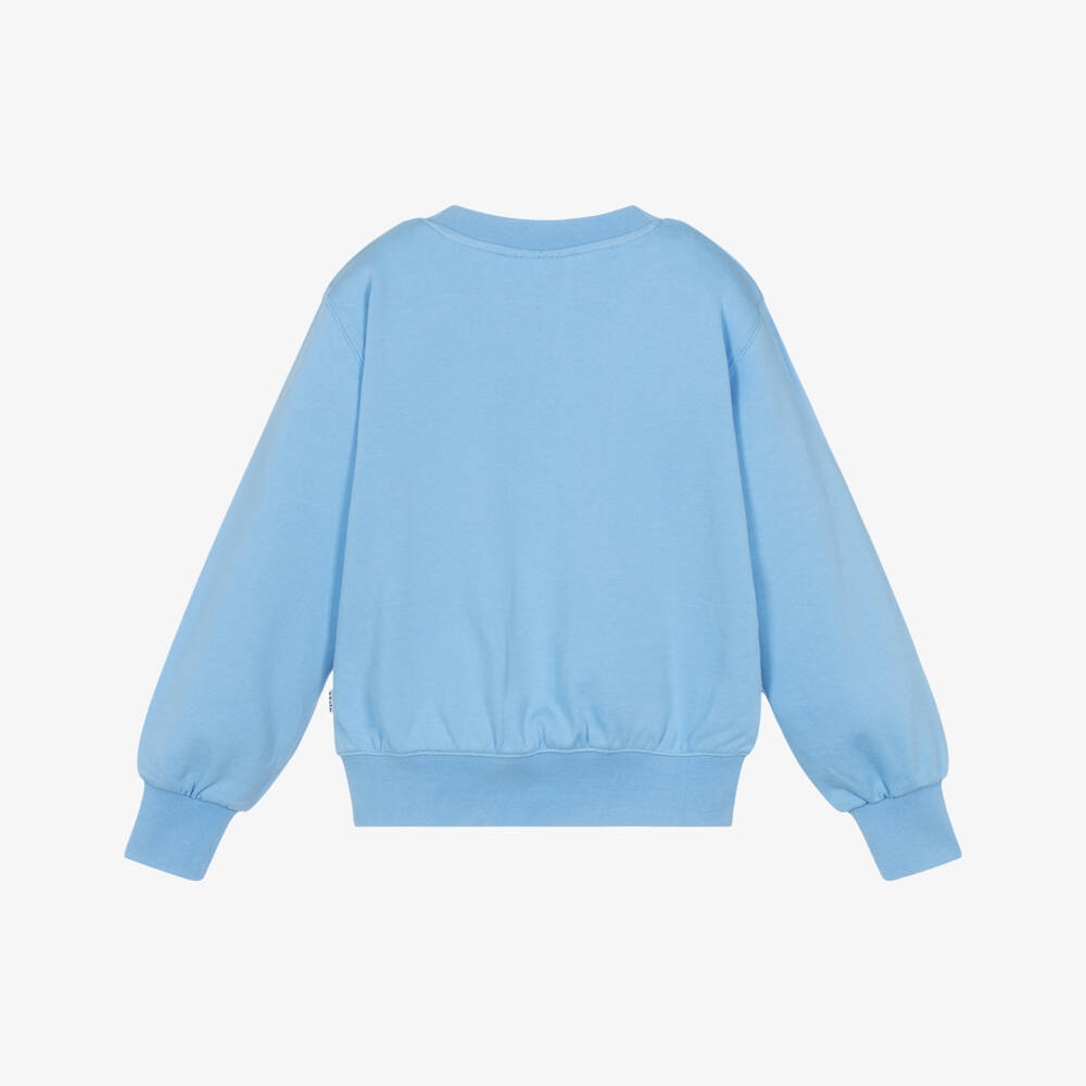 Molo-Girls Blue Organic Cotton Sequin Seashell Sweatshirt | Childrensalon