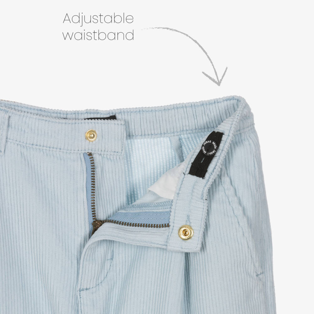 Molo-بنطلون كوردروي بقصة واسعة لون أزرق للبنات | Childrensalon