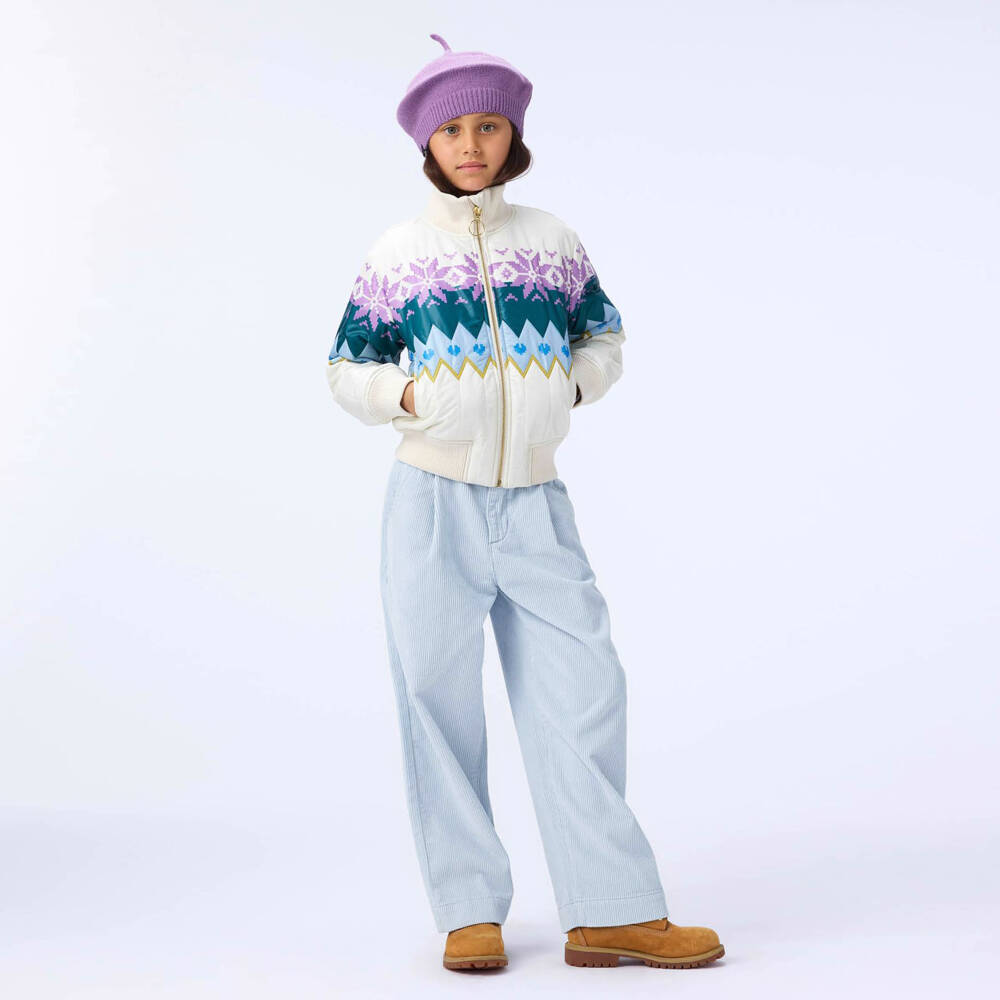 Molo-بنطلون كوردروي بقصة واسعة لون أزرق للبنات | Childrensalon