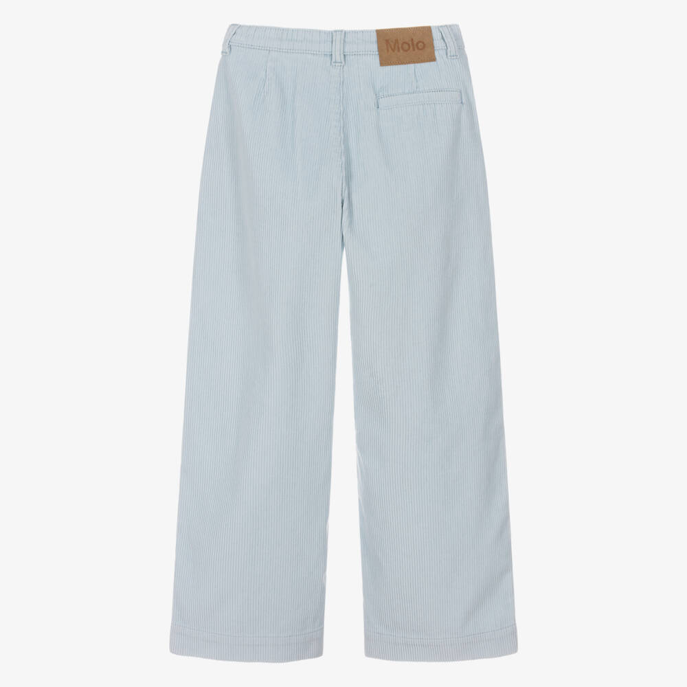 Molo-بنطلون كوردروي بقصة واسعة لون أزرق للبنات | Childrensalon