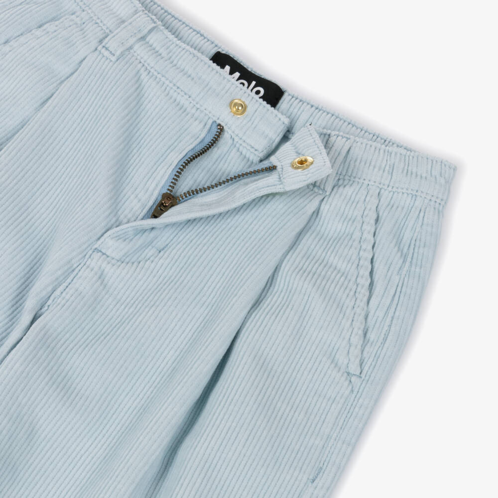Molo-بنطلون كوردروي بقصة واسعة لون أزرق للبنات | Childrensalon