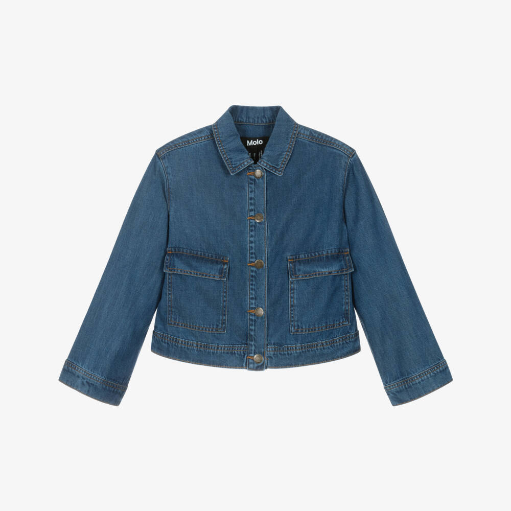 Molo-Куртка джинсовая из тенсела синяя для девочек | Childrensalon