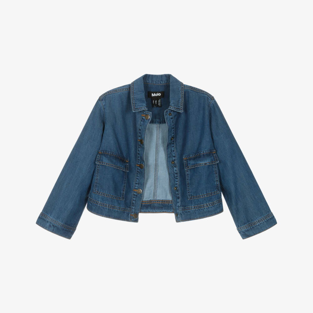 Molo-Куртка джинсовая из тенсела синяя для девочек | Childrensalon