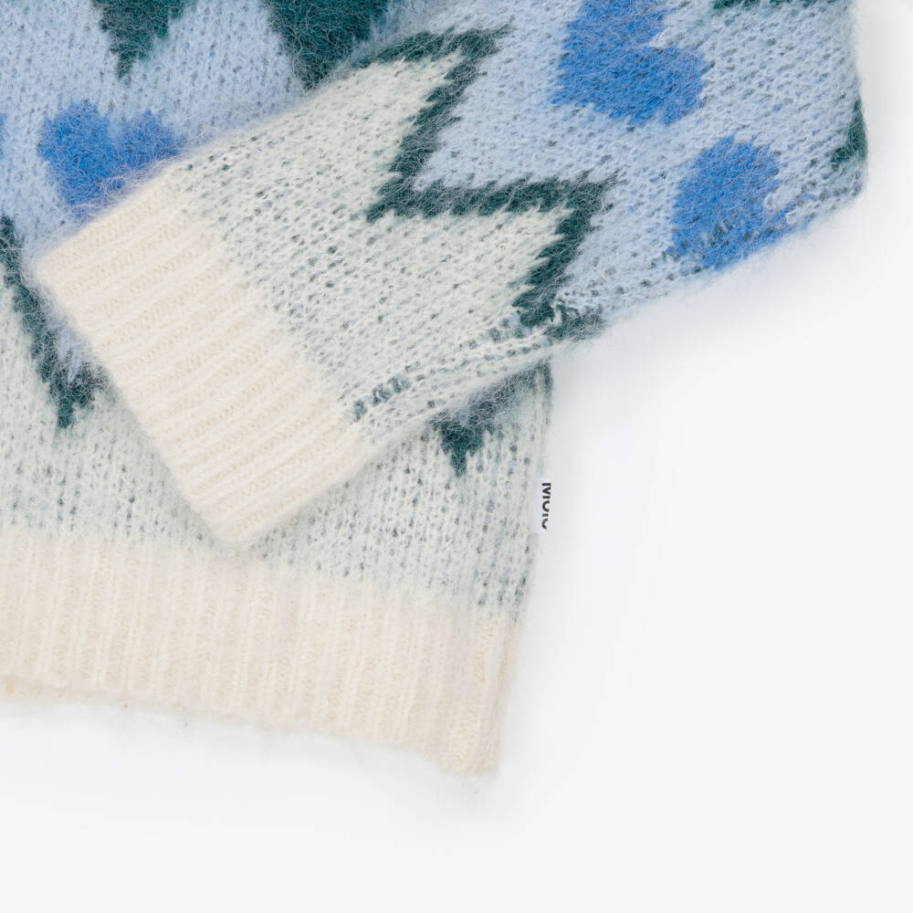 Molo-Джемпер синий жёлтый зелёный вязаный для девочек | Childrensalon