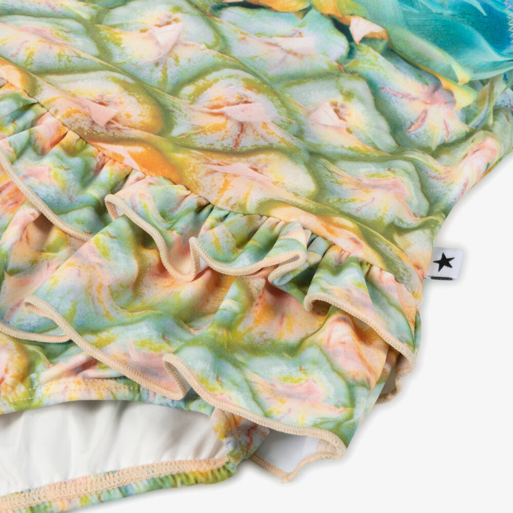 Molo-Girls Blue & Yellow Pineapple Swimsuit (UPF50+) | Childrensalon