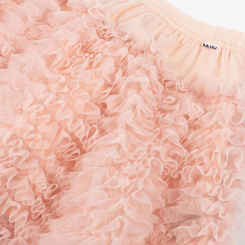 Molo-Girls Blush Pink Ruffle Tulle Skirt | Childrensalon