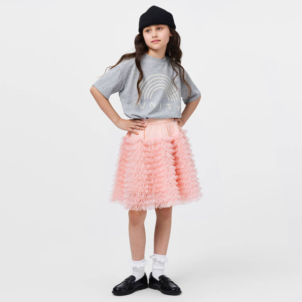 Molo-تنورة تول بكشكش لون زهري فاتح للبنات | Childrensalon