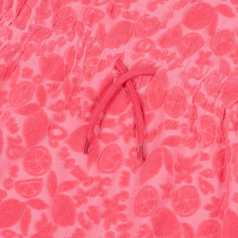 Molo-Girls Bright Pink Jacquard Fruit Beach Dress | Childrensalon