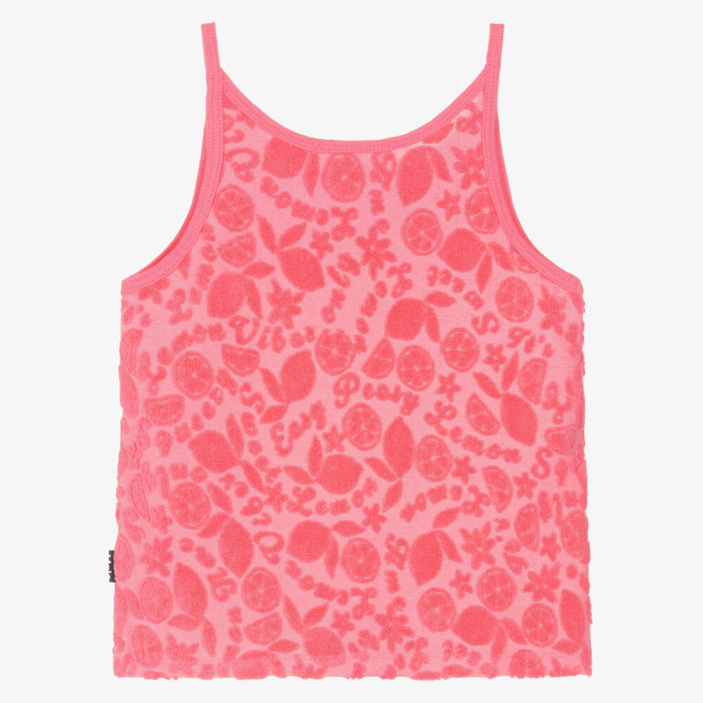 Molo-Топ без рукавов розовый жаккардовый с фруктами для девочек | Childrensalon