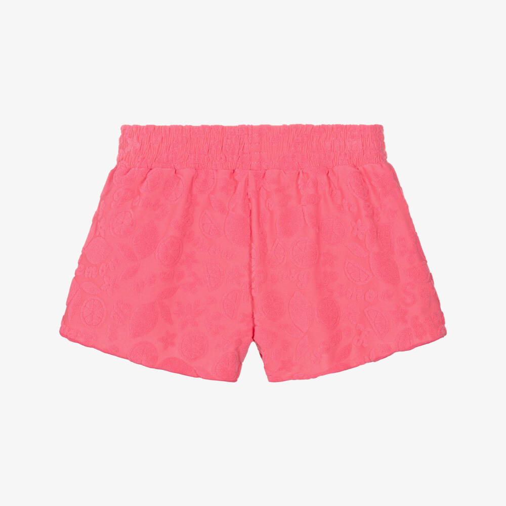 Molo-Girls Bright Pink Jacquard Fruit Swim Shorts (UPF50+) | Childrensalon