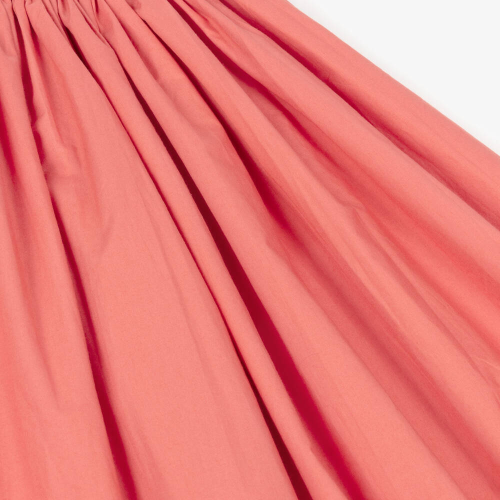 Molo-Girls Coral Pink Organic Cotton Sleeveless Dress | Childrensalon