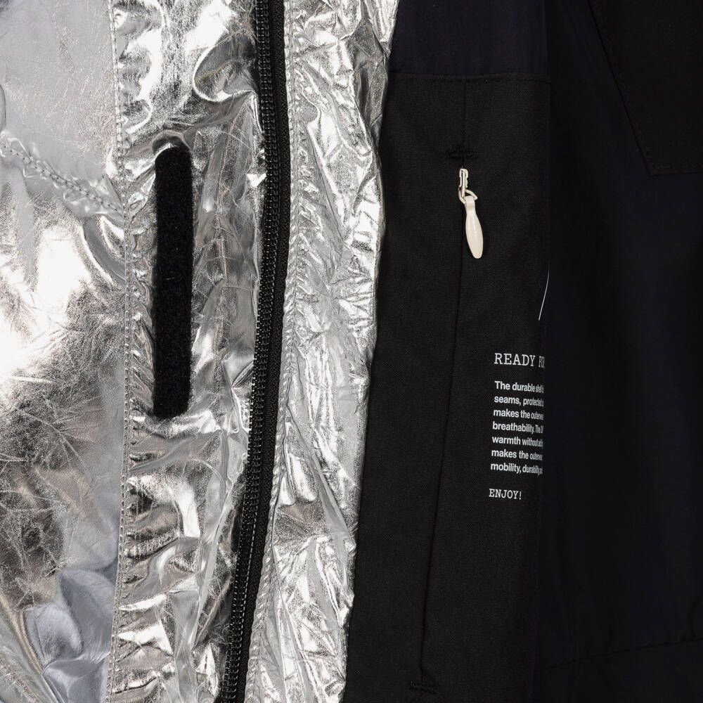Molo-Girls Crinkled Silver Après Ski Jacket | Childrensalon