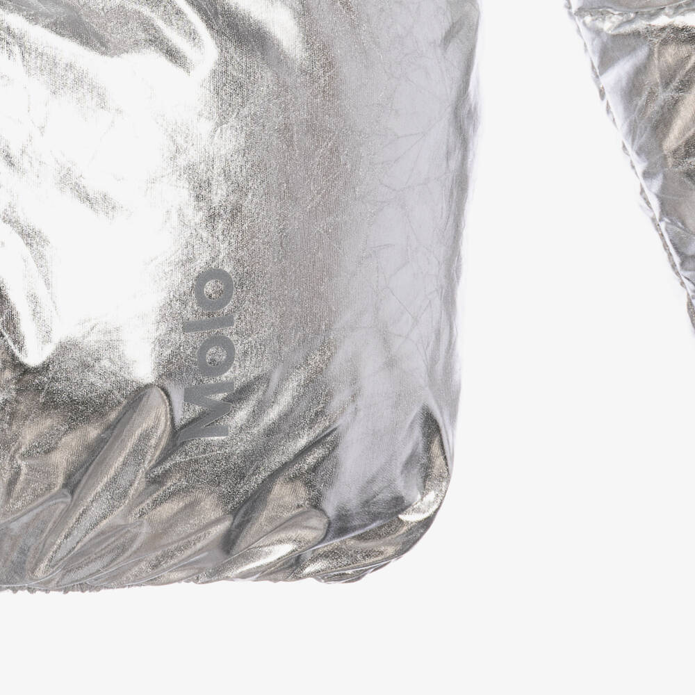 Molo-Girls Crinkled Silver Après Ski Jacket | Childrensalon
