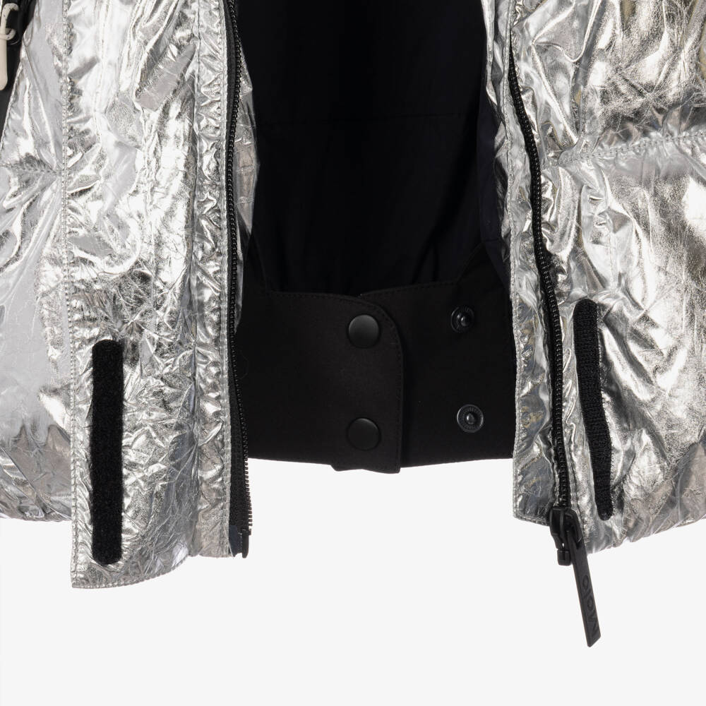 Molo-Girls Crinkled Silver Après Ski Jacket | Childrensalon