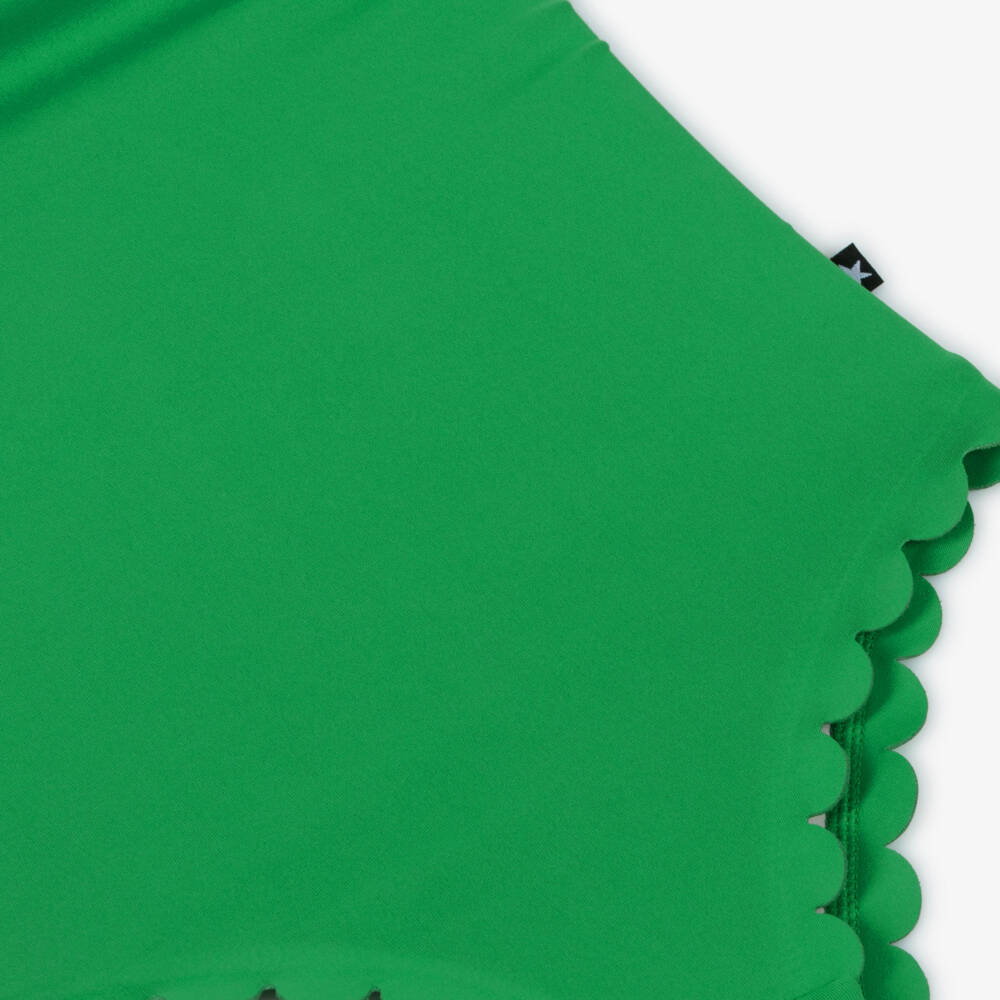 Molo-Girls Green Scalloped Swimsuit (UPF50+) | Childrensalon