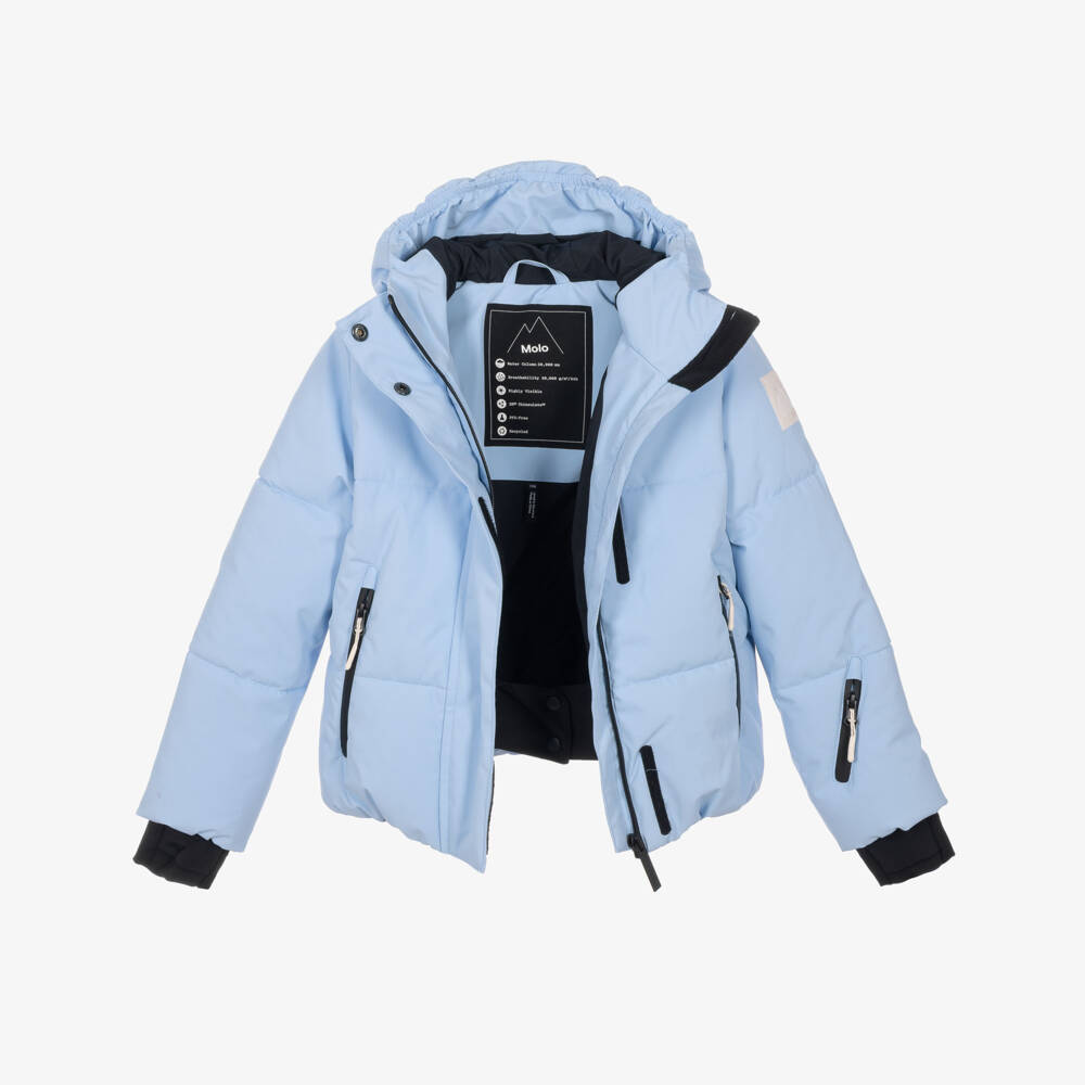 Molo-Girls Ice Blue High Performance Technical Ski Jacket | Childrensalon