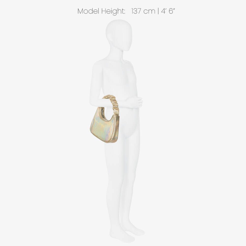 Molo-Girls Iridescent Gold Handbag (21cm) | Childrensalon