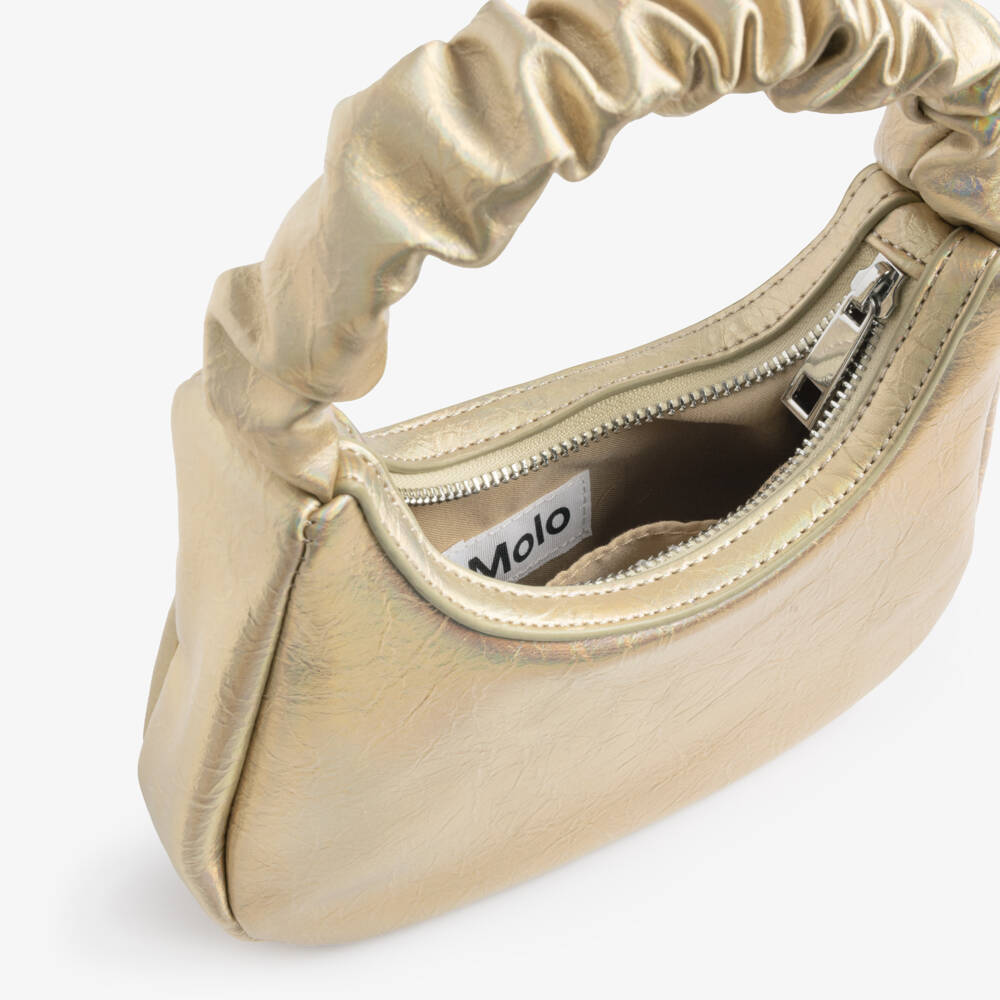 Molo-Girls Iridescent Gold Handbag (21cm) | Childrensalon