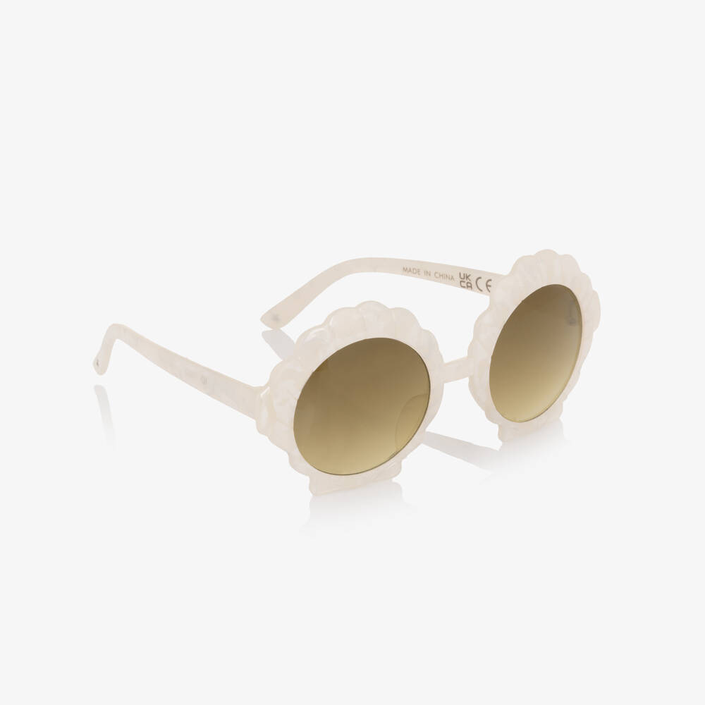 Molo-Girls Ivory & Beige Sea Shell Sunglasses (UVA/UVB) | Childrensalon