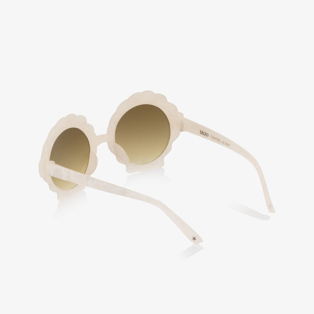 Molo-Girls Ivory & Beige Sea Shell Sunglasses (UVA/UVB) | Childrensalon