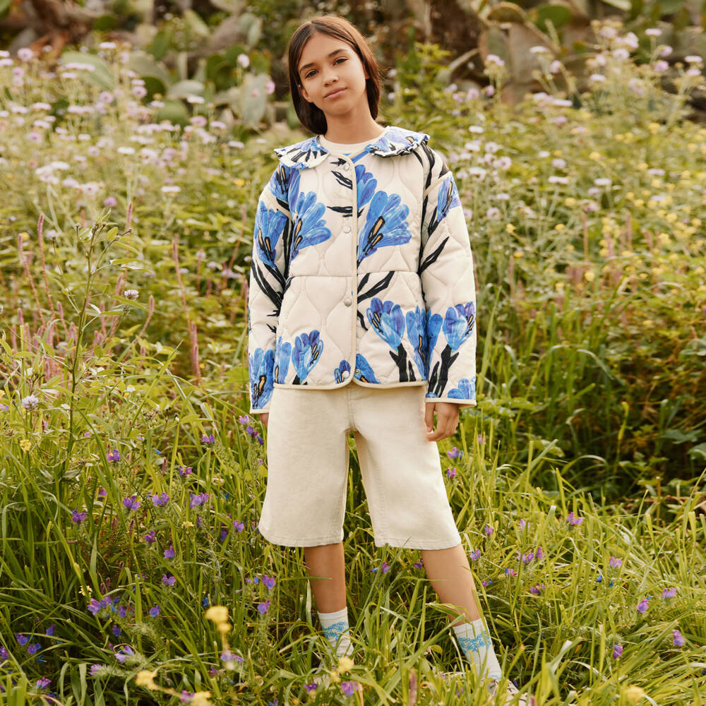 Molo-جاكيت مبطن بطبعة زهور لون عاجي للبنات | Childrensalon