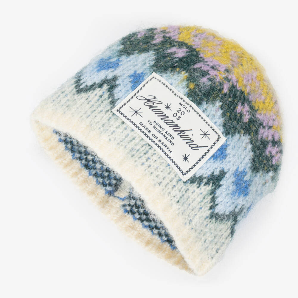 Molo-Шапка-бини кремово-синяя Фэр айл для девочек | Childrensalon