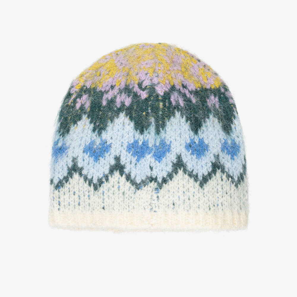 Molo-Шапка-бини кремово-синяя Фэр айл для девочек | Childrensalon